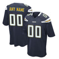Pouc Custom LA.Chargers Navy Game Stitched Jerseys
