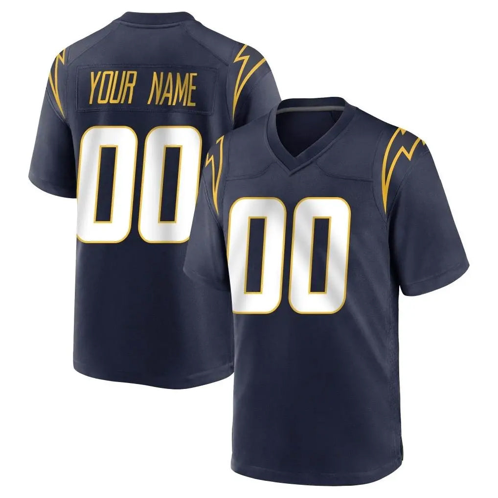 Pouc Custom LA.Chargers Navy Home Game Any Name & Numbers Stitched Jerseys