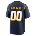 Pouc Custom LA.Chargers Navy Home Game Stitched Jerseys