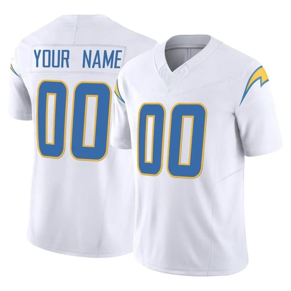 Pouc Custom LA.Chargers White Limited Vapor F.U.S.E. Home Game Any Name & Numbers Stitched Jerseys