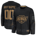 Pouc Custom LA.Kings Black 2024 Military Appreciation Practice Jerseys