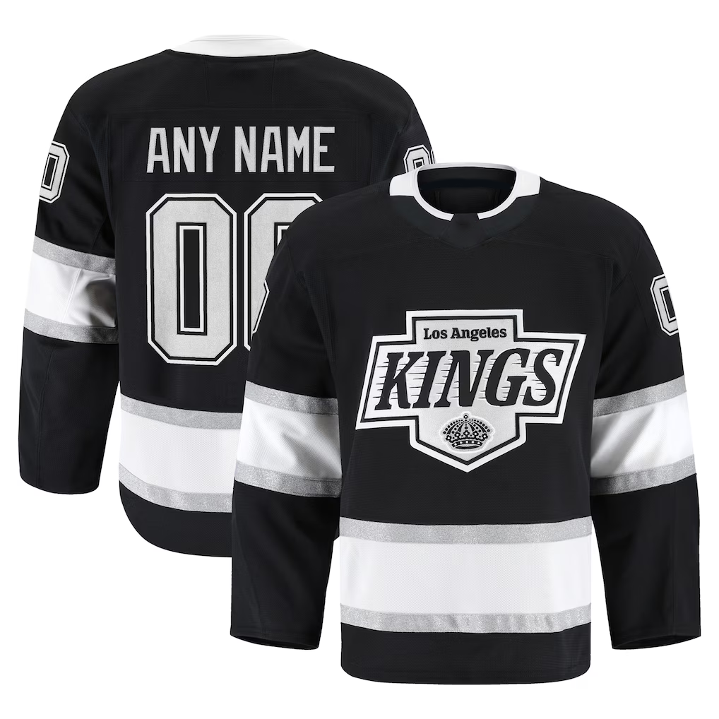 Pouc Custom LA.Kings Black Home Authentic Pro Jerseys