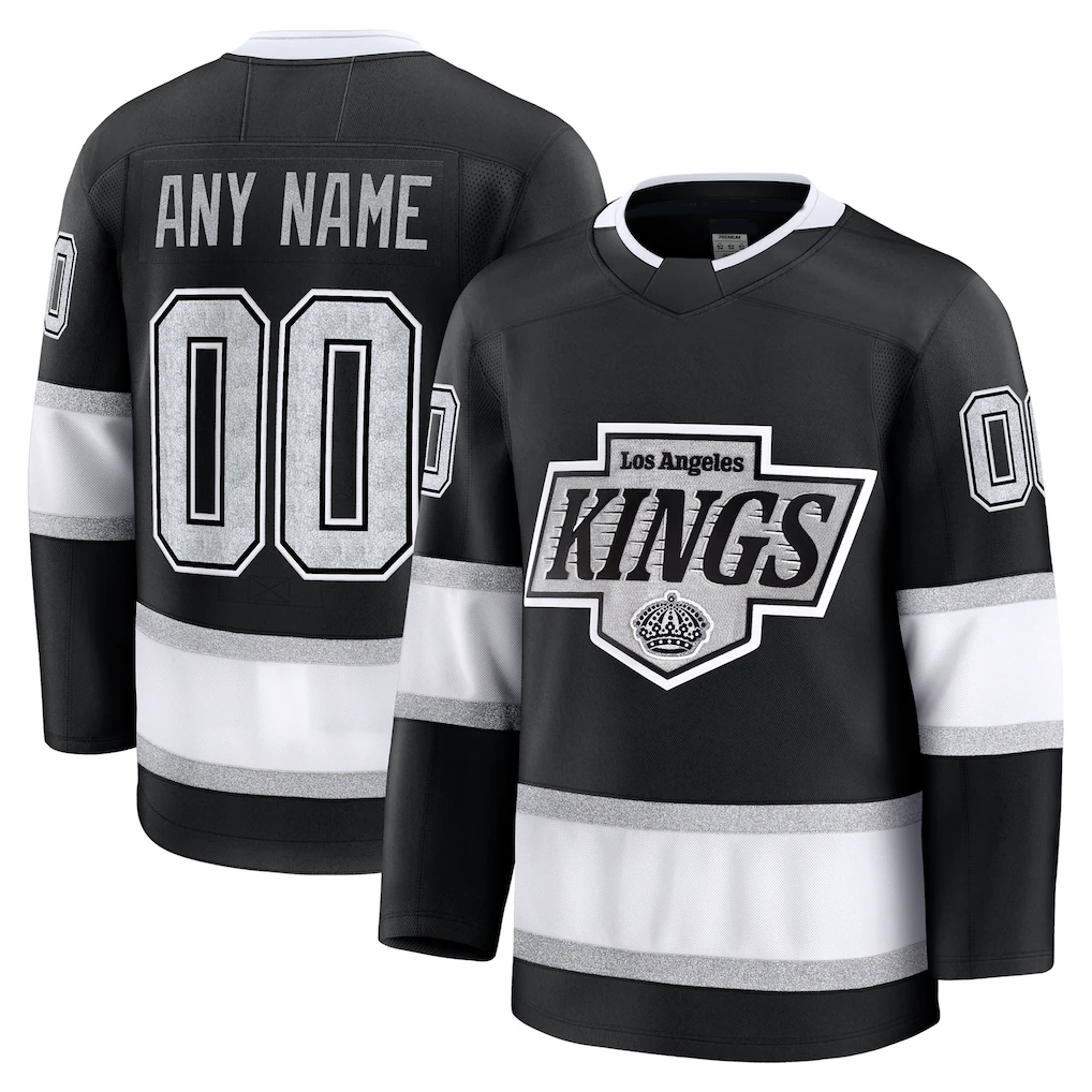 Pouc Custom LA.Kings Black Home Premium Jerseys