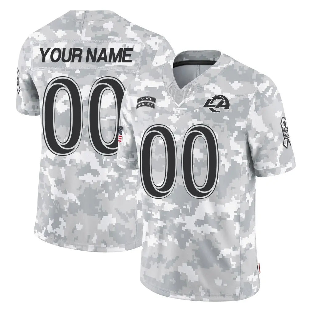 Pouc Custom LA.Rams Arctic Camo Salute To Service Limited Game Any Name & Numbers Stitched Jerseys