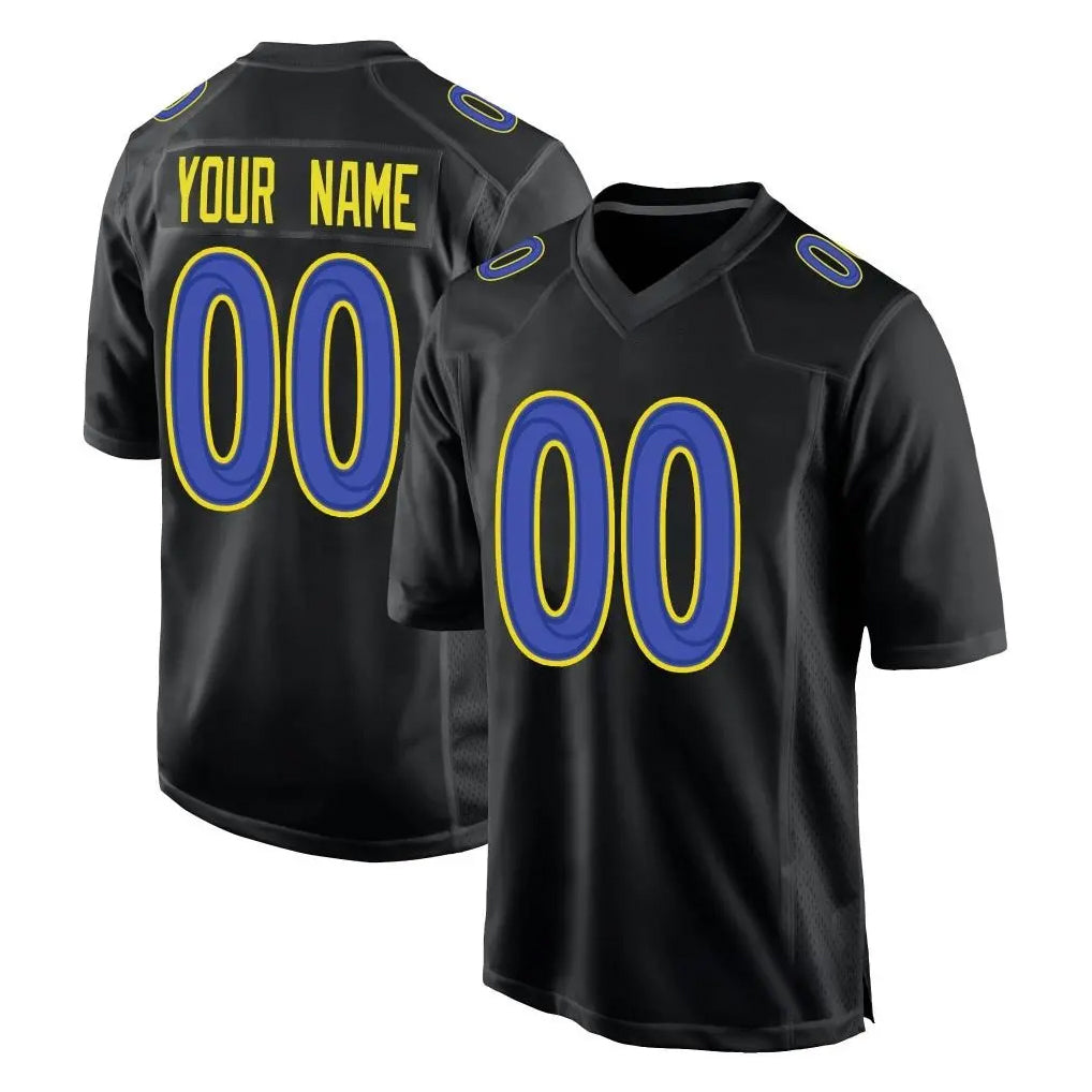 Pouc Custom LA.Rams Black Fashion Limited Home Game Any Name & Numbers Stitched Jerseys