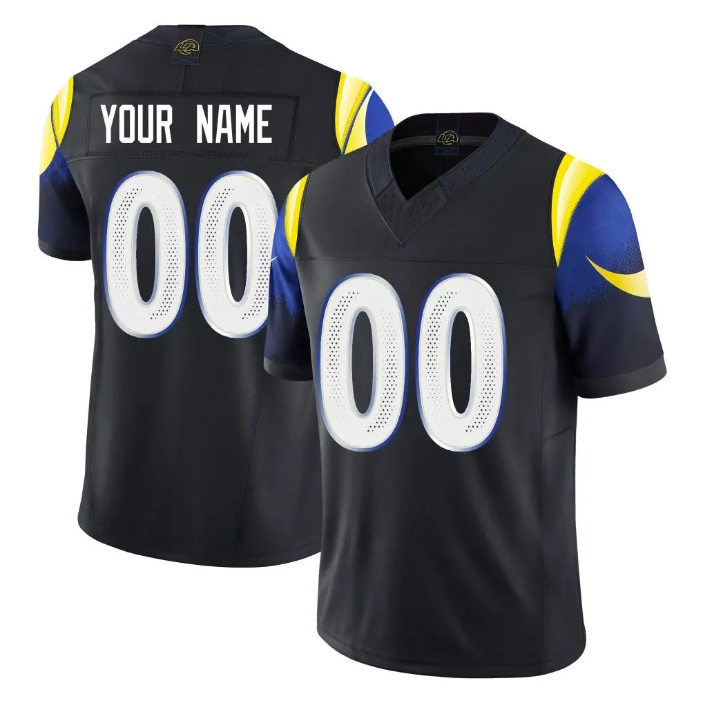 Pouc Custom LA.Rams Black Midnight Rivalries Collection Limited Home Game Any Name & Numbers Stitched Jerseys