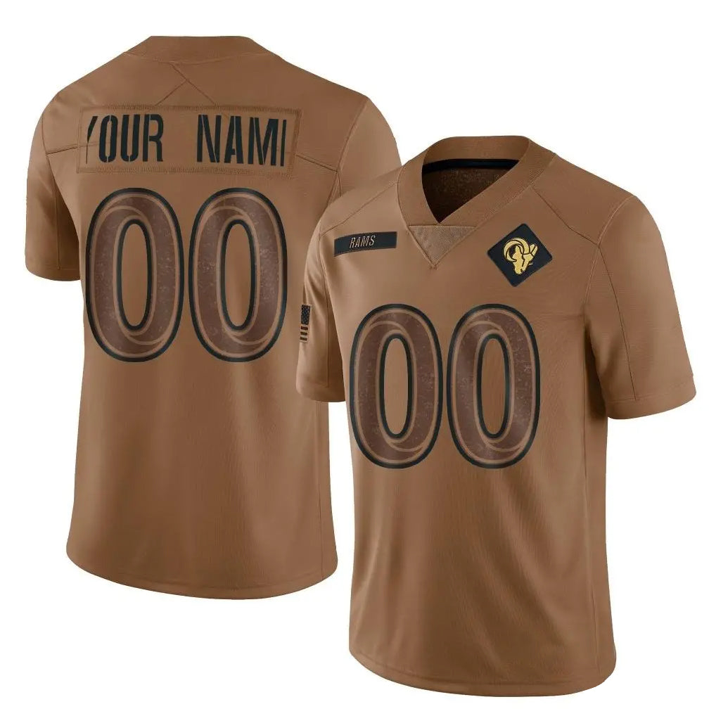Pouc Custom LA.Rams Brown Salute To Service Limited Any Name & Numbers Stitched Jerseys