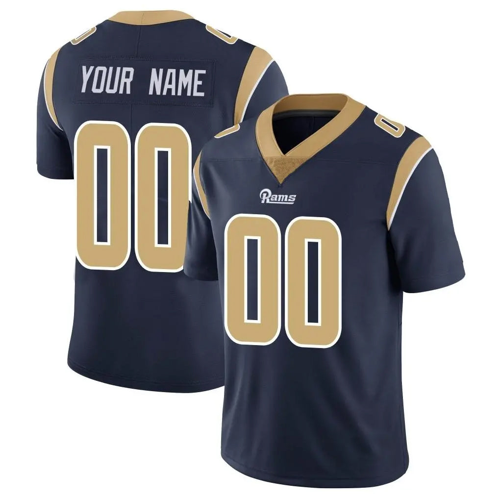 Pouc Custom LA.Rams Navy Limited Vapor Untouchable Home Game Any Name & Numbers Stitched Jerseys