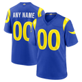 Pouc Custom LA.Rams Royal Game Stitched Jerseys