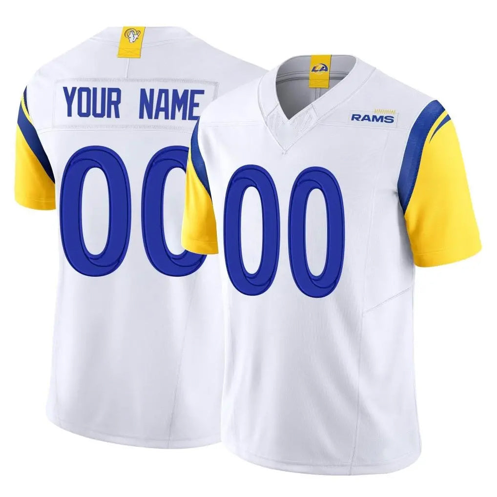 Pouc Custom LA.Rams White Limited Vapor F.U.S.E. Home Game Any Name & Numbers Stitched Jerseys