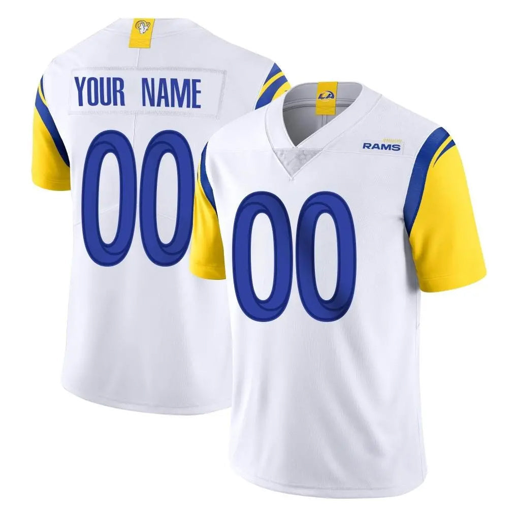 Pouc Custom LA.Rams White Limited Vapor Untouchable Home Game Any Name & Numbers Stitched Jerseys