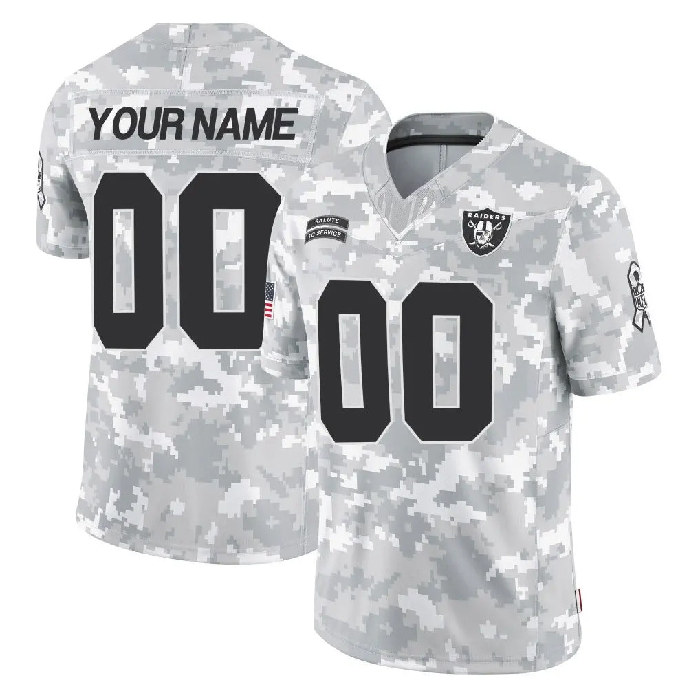 Pouc Custom LV.Raiders Arctic Camo Salute To Service Limited Game Any Name & Numbers Stitched Jerseys
