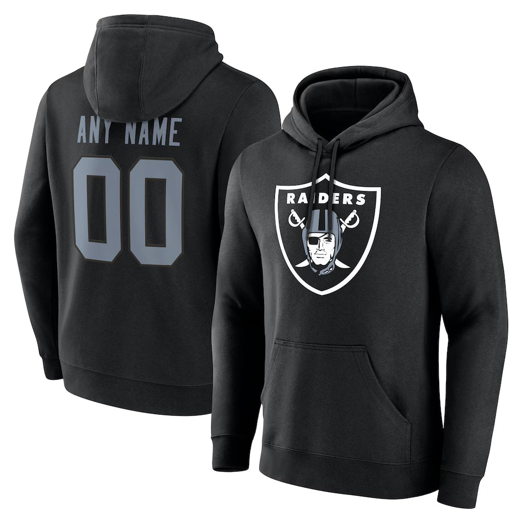 Pouc Custom LV.Raiders Black LOGO Pullover Hoodies Home Game Any Name & Numbers Stitched Jerseys