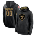 Pouc Custom LV.Raiders Black Salute to Service Hoodies Limited Game Any Name & Numbers Stitched Jerseys
