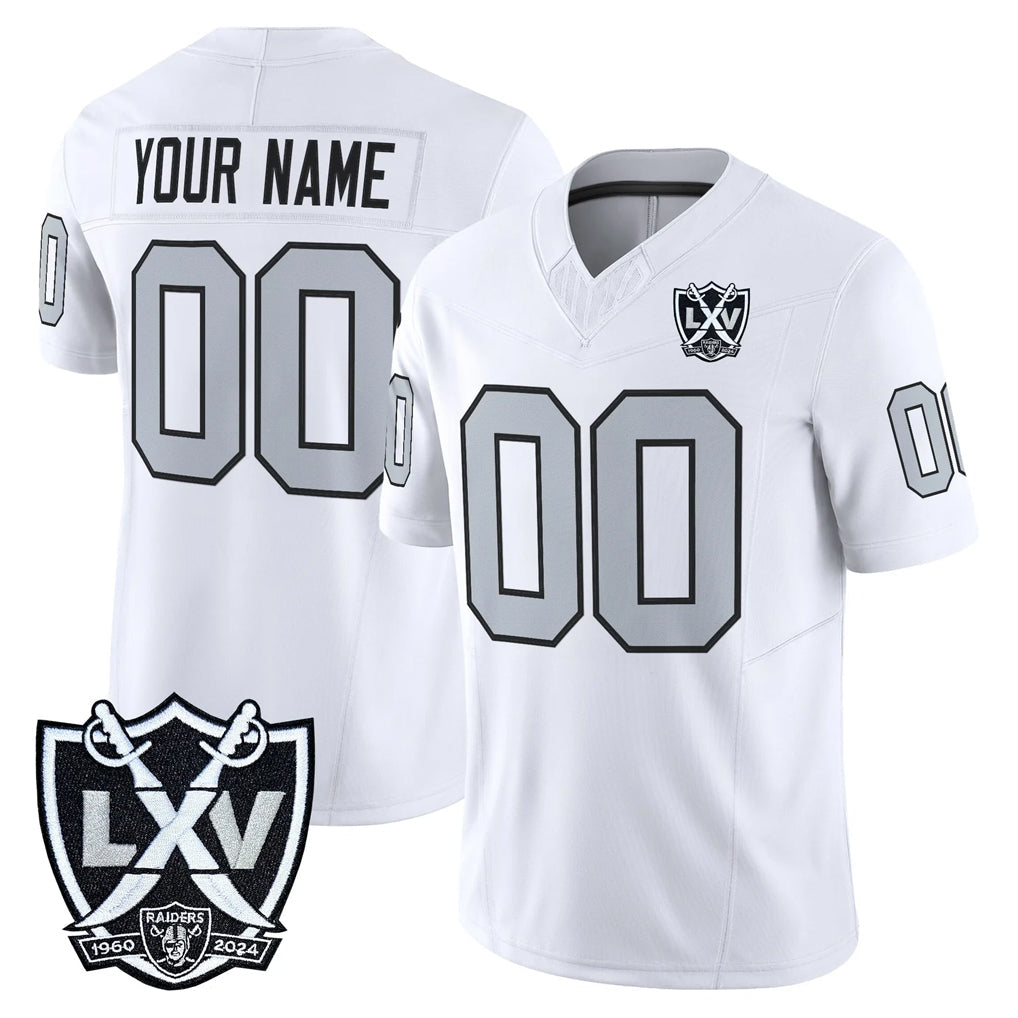 Pouc Custom LV.Raiders White 2026 Vapor Limited Home Game Any Name & Numbers Stitched Jerseys