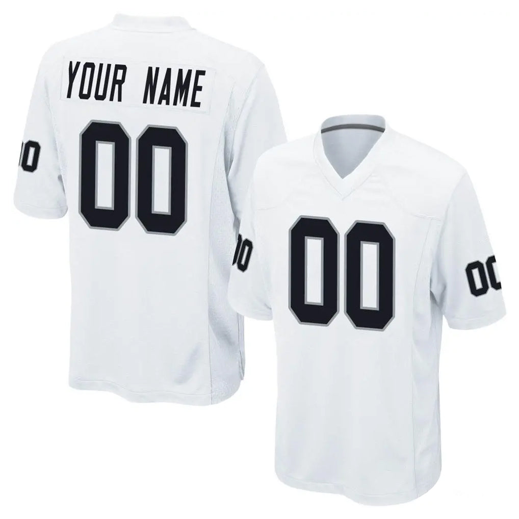 Pouc Custom LV.Raiders White Home Game Any Name & Numbers Stitched Jerseys