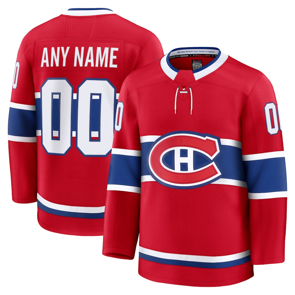 Pouc Custom M.Canadiens Red Home Premium Jerseys