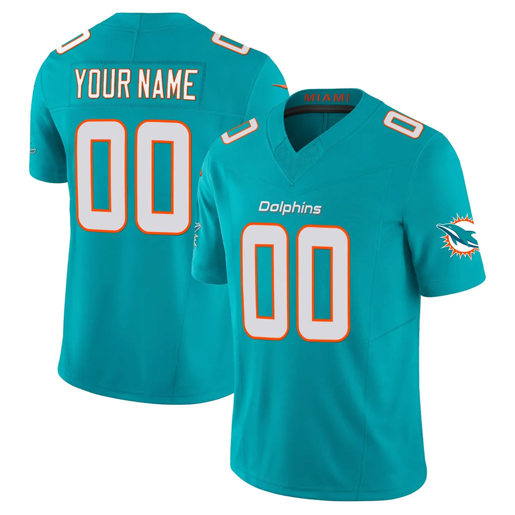 Pouc Custom M.Dolphins Aqua Limited Vapor F.U.S.E. Home Game Any Name & Numbers Stitched Jerseys