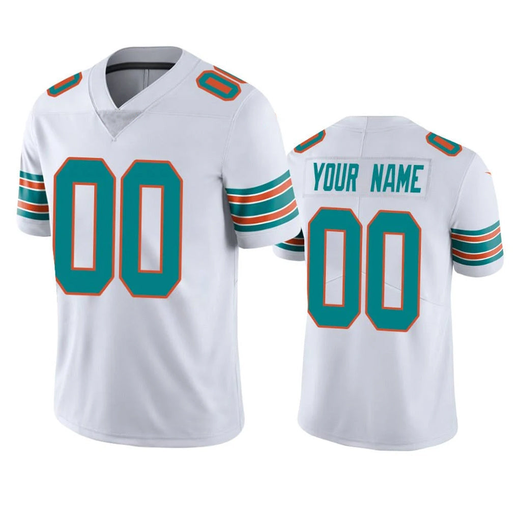 Pouc Custom M.Dolphins White Limited Vapor Untouchable Home Game Any Name & Numbers Stitched Jerseys