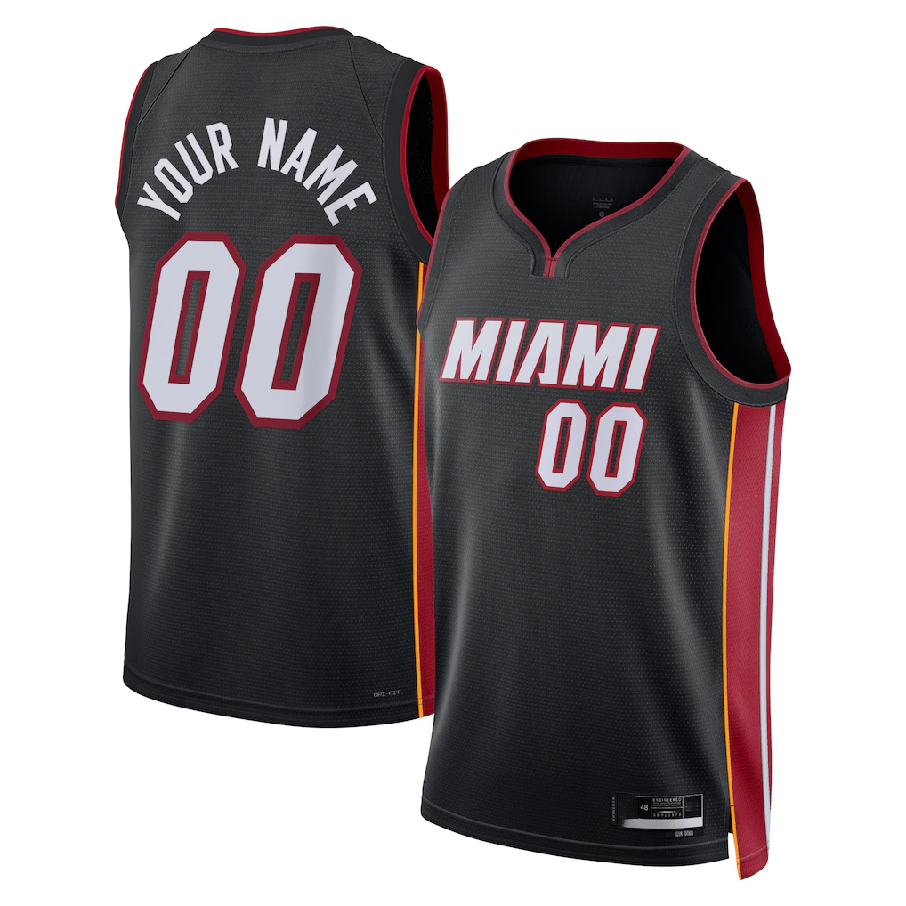 Pouc Custom M.Heat Black Swingman Jerseys - Icon Edition