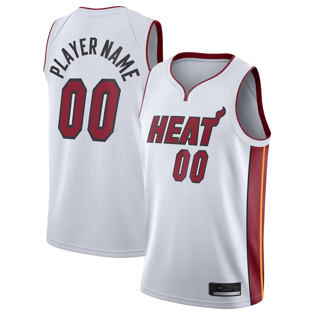 Pouc Custom M.Heat White 202021 Swingman Jerseys - Association Edition