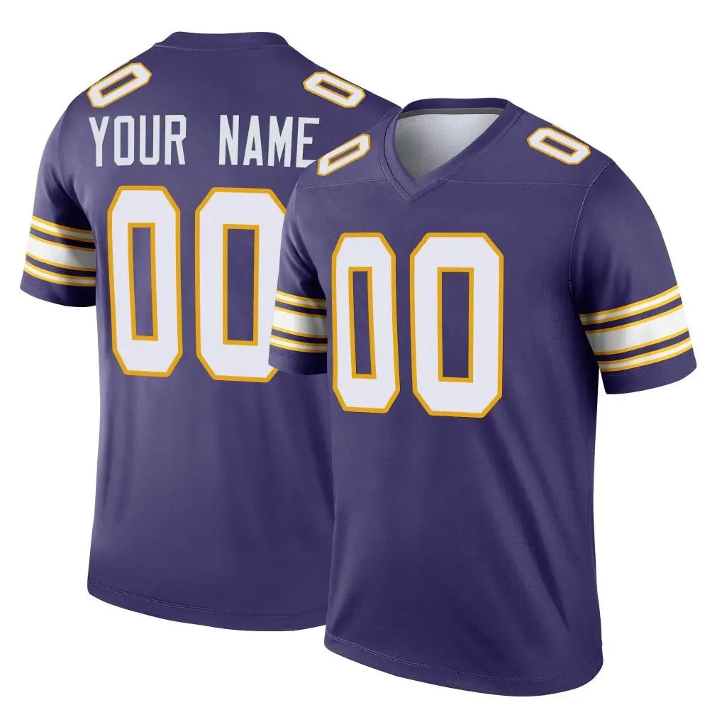 Pouc Custom MN.Vikings Purple Limited Classic Home Game Any Name & Numbers Stitched Jerseys