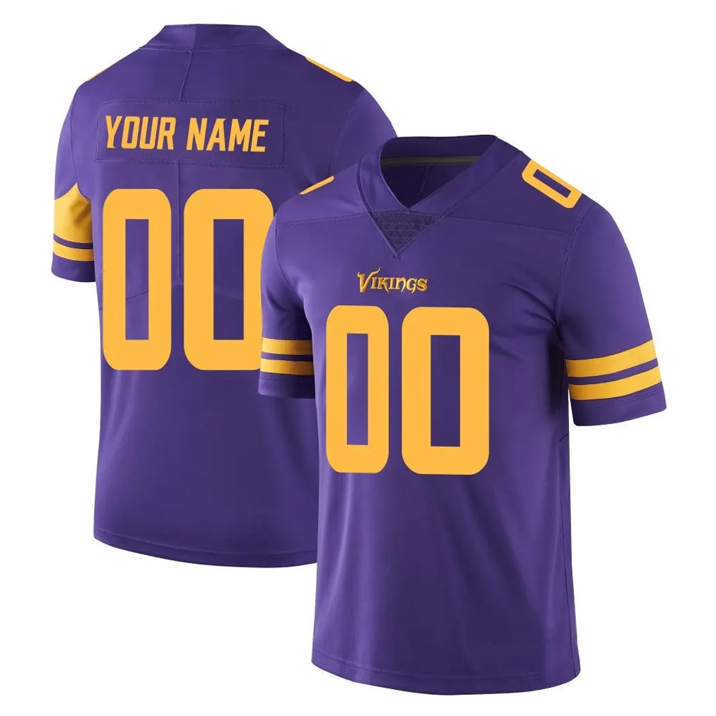 Pouc Custom MN.Vikings Purple Limited Color Rush Home Game Any Name & Numbers Stitched Jerseys