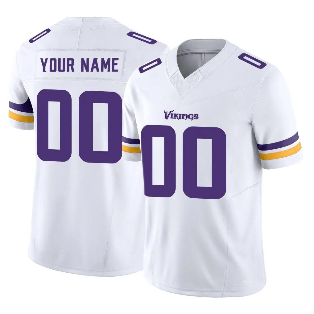 Pouc Custom MN.Vikings White Limited Vapor F.U.S.E. Home Game Any Name & Numbers Stitched Jerseys