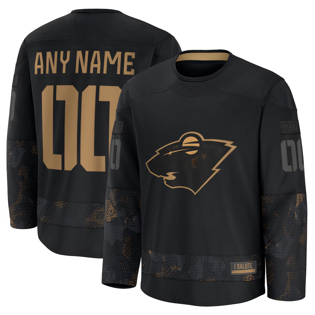 Pouc Custom M.Wild Black 2024 Military Appreciation Practice Jerseys