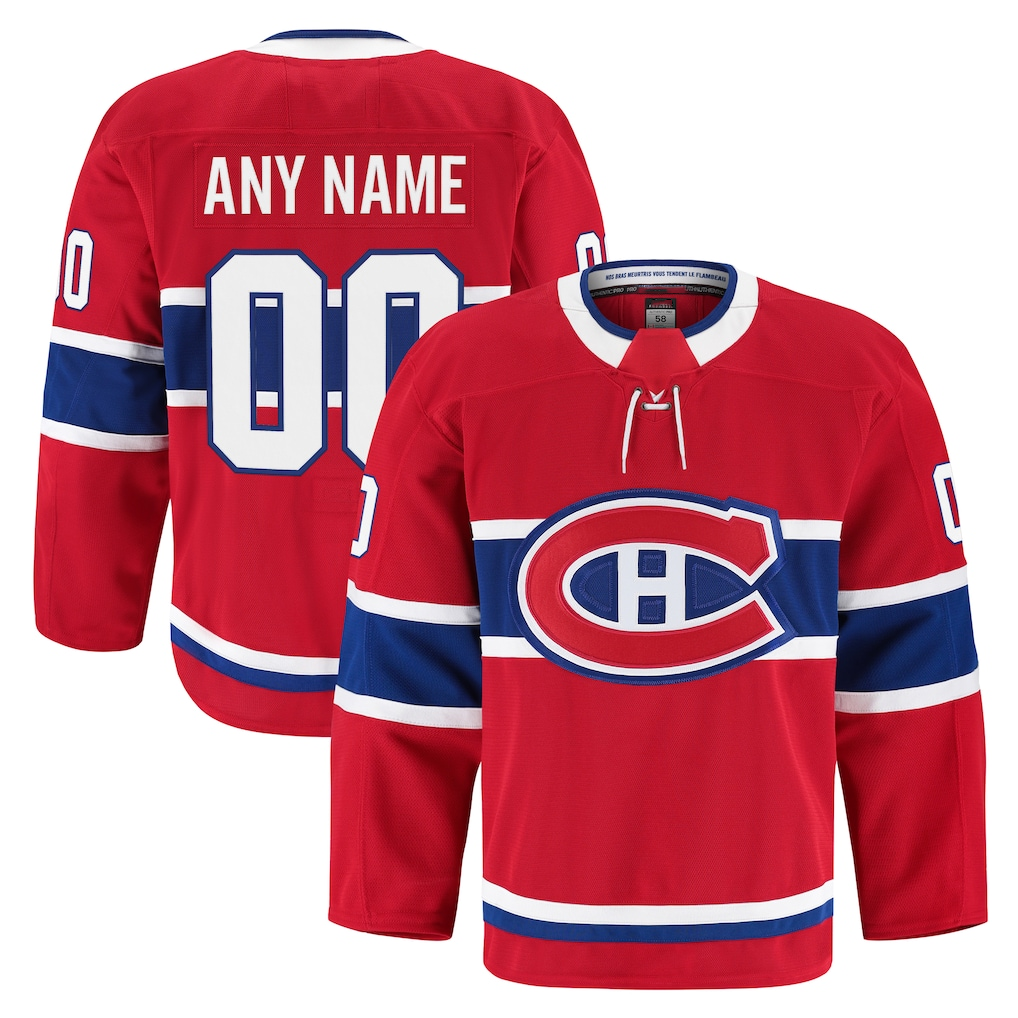 Pouc Custom Montreal Canadiens Red Home Authentic Pro Jerseys