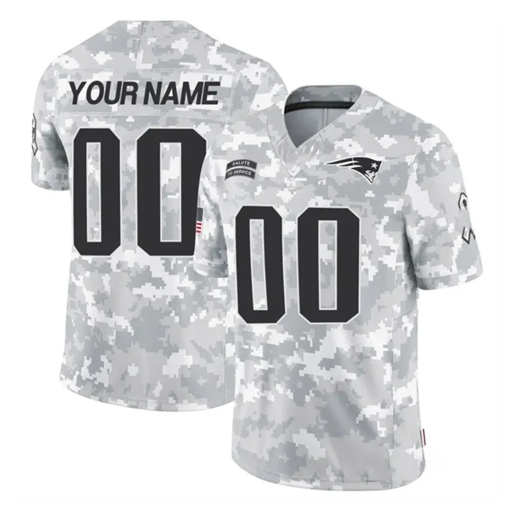 Pouc Custom NE.Patriots Arctic Camo Salute To Service Limited Game Any Name & Numbers Stitched Jerseys
