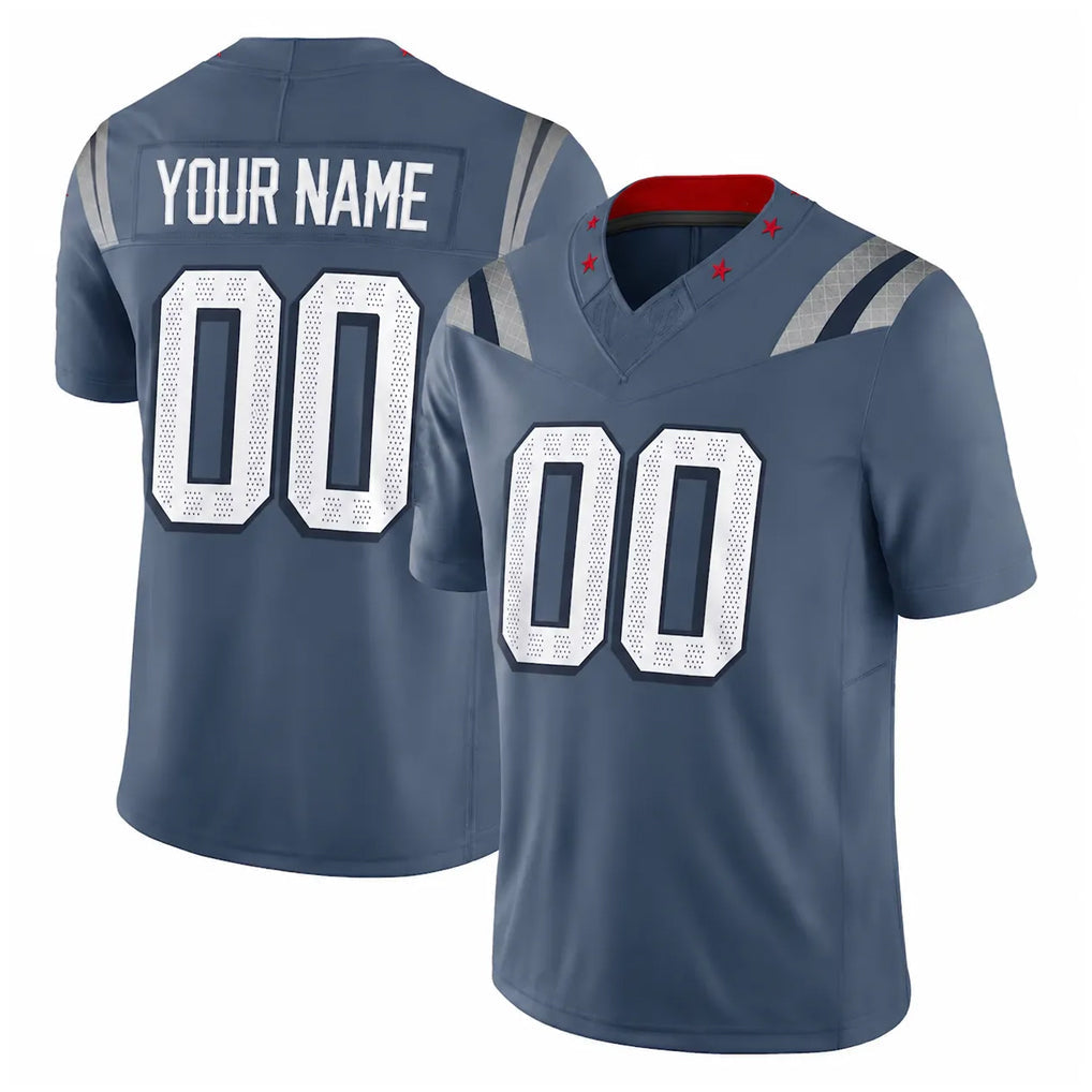 Pouc Custom NE.Patriots Blue Limited Rivalries Collection Home Game Any Name & Numbers Stitched Jerseys