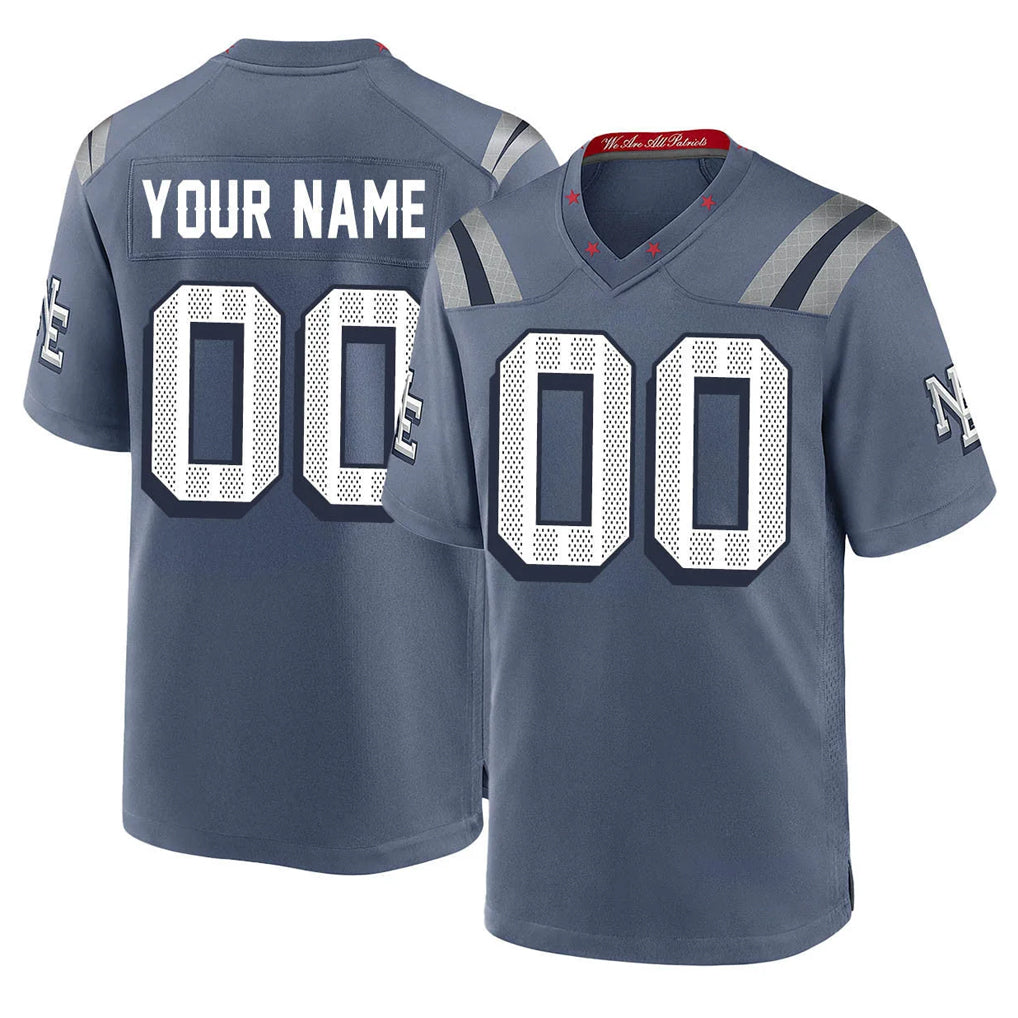 Pouc Custom NE.Patriots Blue Rivalries Collection Home Game Any Name & Numbers Stitched Jerseys