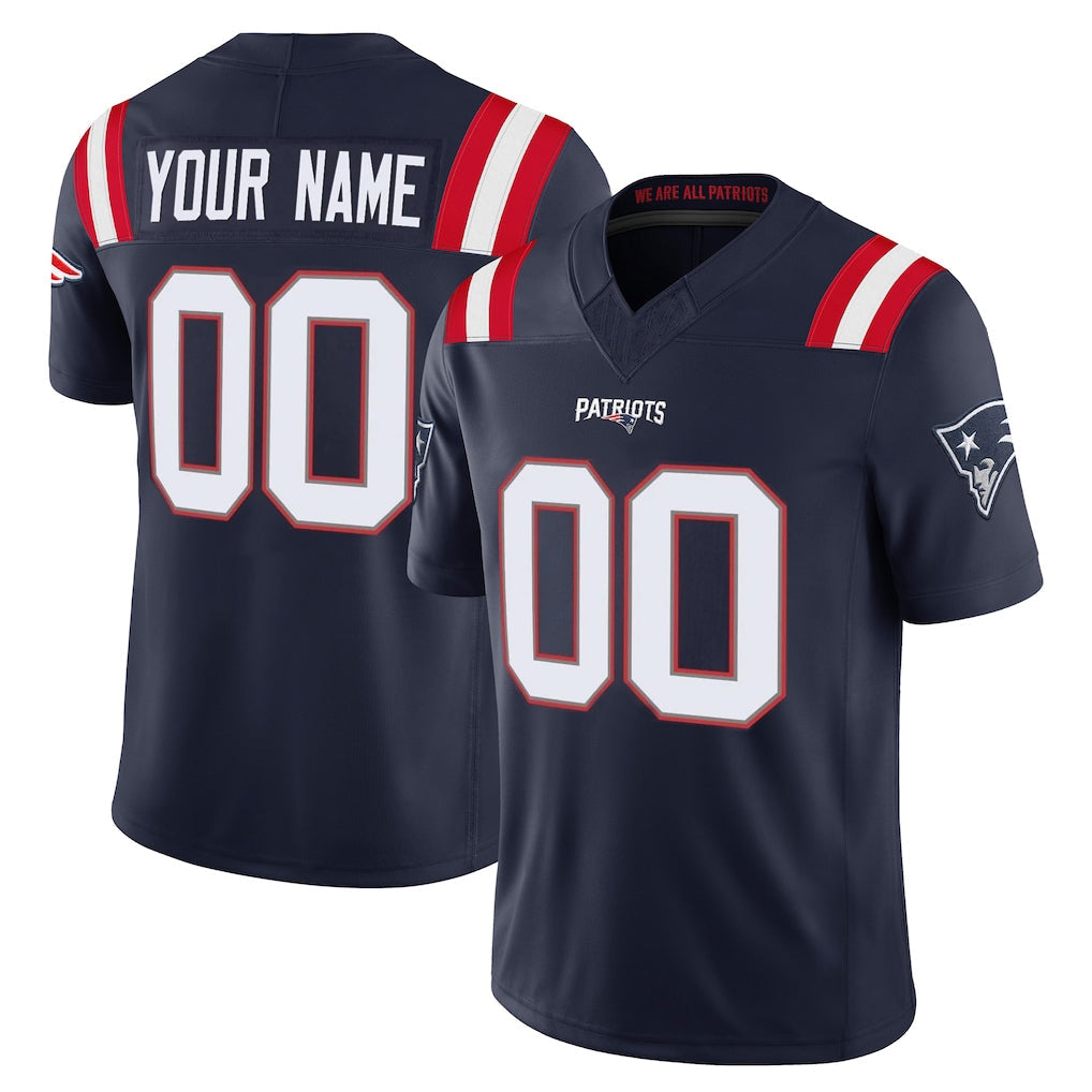 Pouc Custom NE.Patriots Navy Limited Vapor F.U.S.E. Home Game Any Name & Numbers Stitched Jerseys