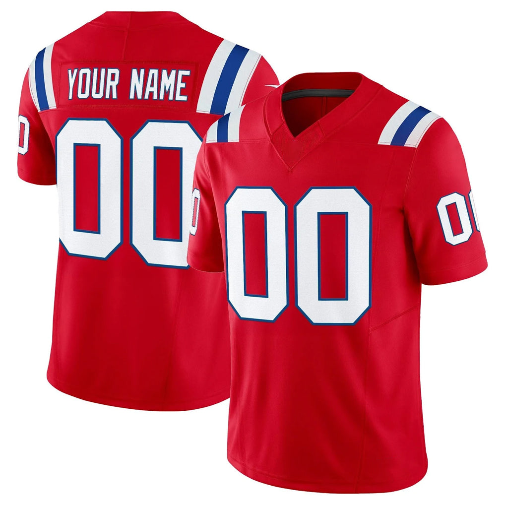 Pouc Custom NE.Patriots Red Limited Vapor F.U.S.E. Home Game Any Name & Numbers Stitched Jerseys