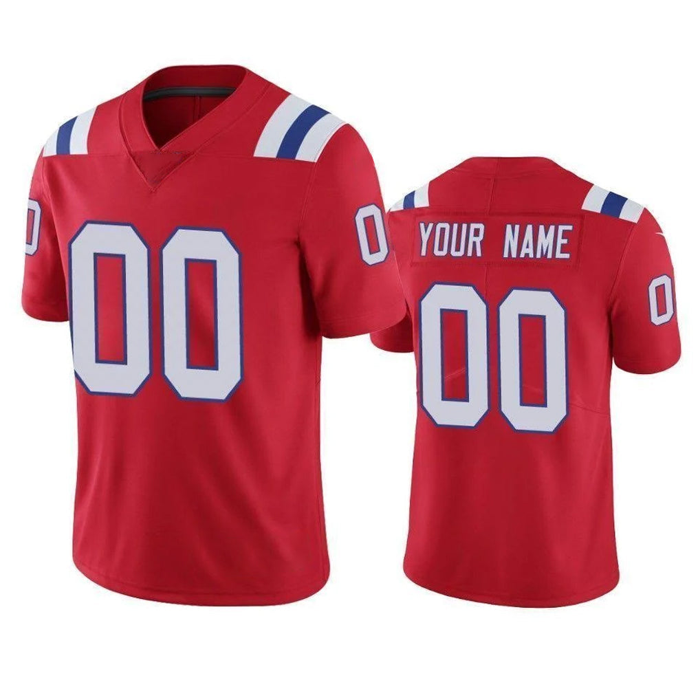 Pouc Custom NE.Patriots Red Vapor Untouchable Home Game Any Name & Numbers Stitched Jerseys