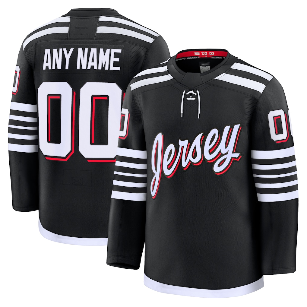 Pouc Custom N.Jersey Devils Black Alternate Premium Jerseys