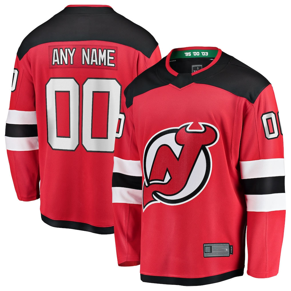 Pouc Custom N.Jersey Devils Red Home Breakaway Jerseys
