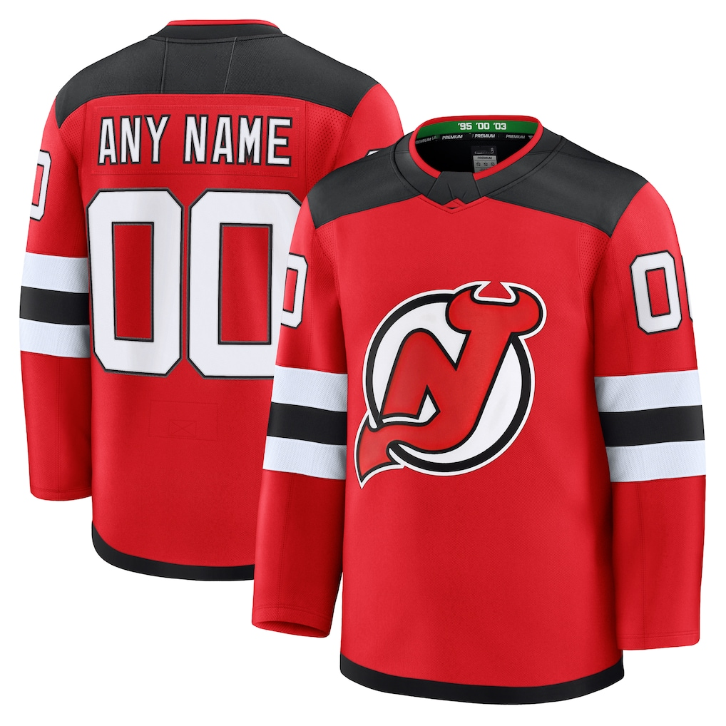 Pouc Custom N.Jersey Devils Red Home Premium Jerseys