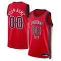 Pouc Custom NO.Pelicans Jordan Brand Red Swingman Stitched Jerseys- Statement Edition
