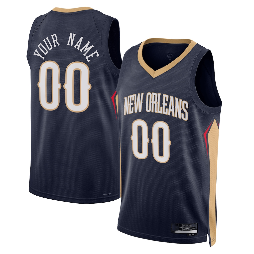 Pouc Custom NO.Pelicans Navy 2022-2023 Swingman Stitched Jerseys- Icon Edition