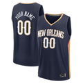 Pouc Custom NO.Pelicans Navy Fast Break Stitched Jerseys- Icon Edition