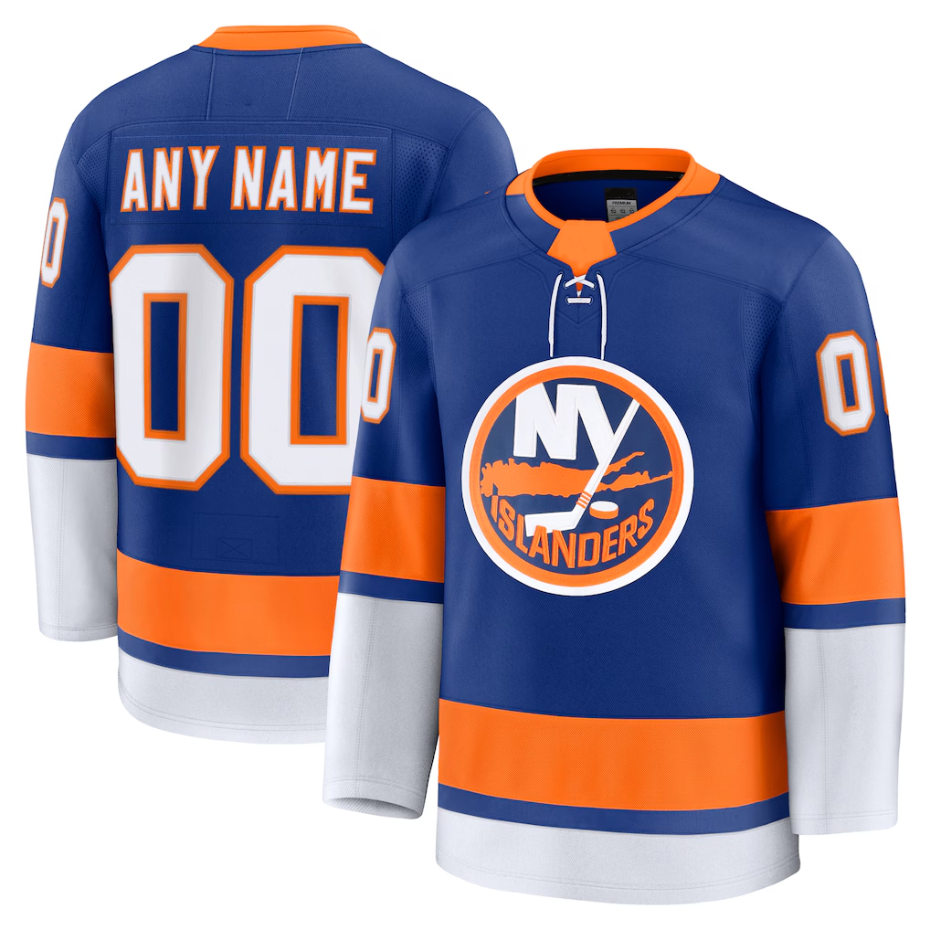 Pouc Custom NY.Islanders Royal Home Premium Jerseys