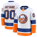 Pouc Custom NY.Islanders White Away Premium Jerseys