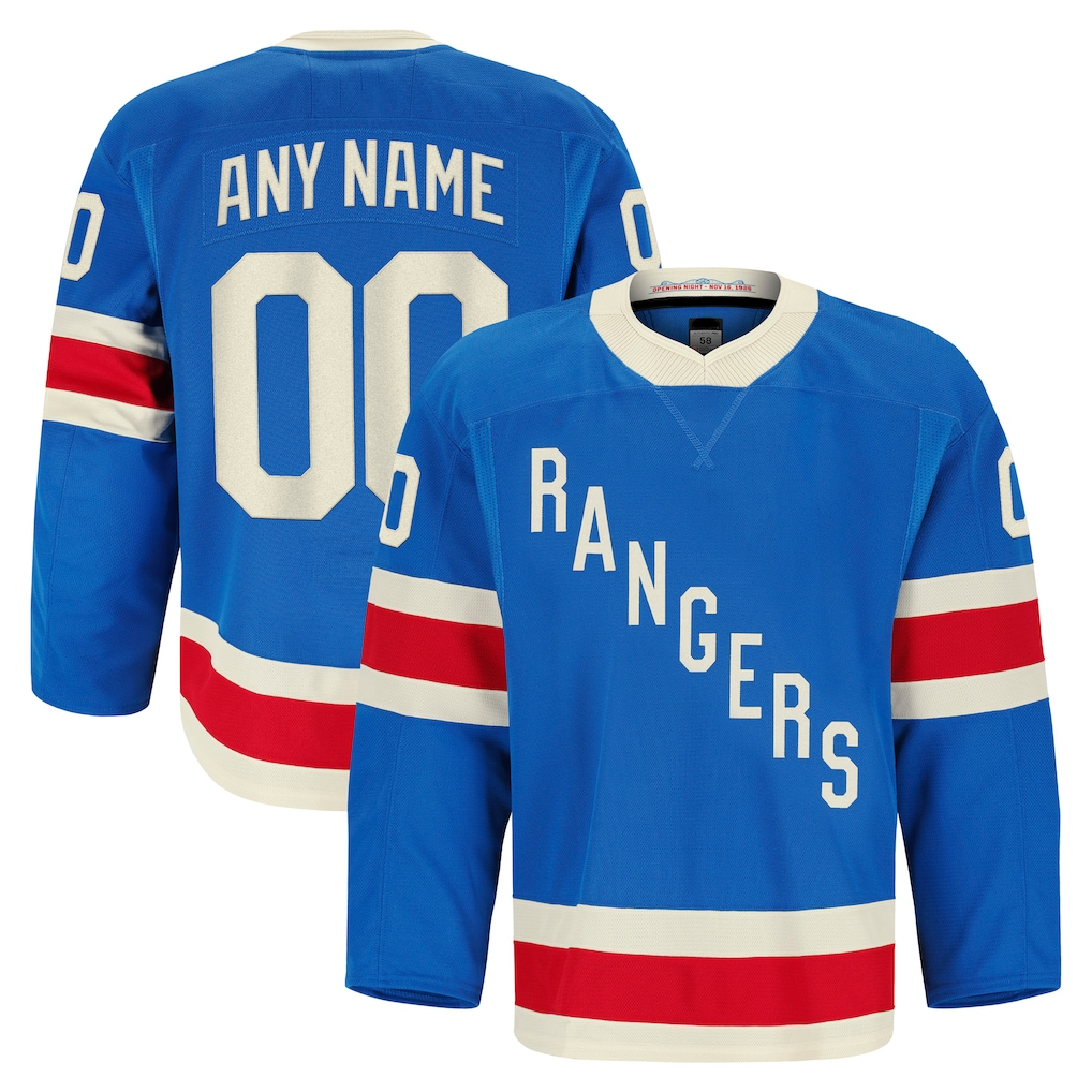 Pouc Custom NY.Rangers Blue Centennial Authentic Pro Jerseys