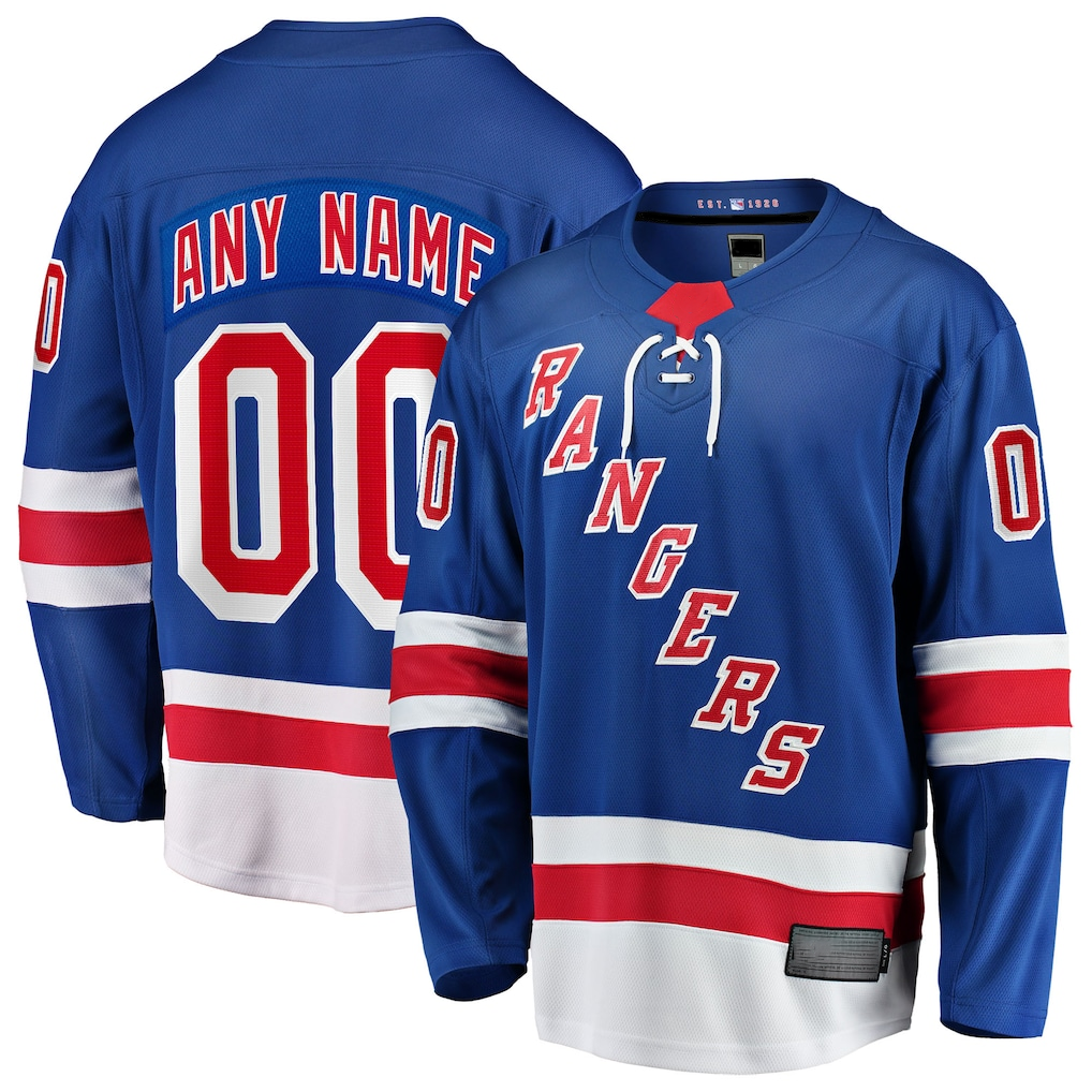 Pouc Custom NY.Rangers Blue Home Breakaway Jerseys