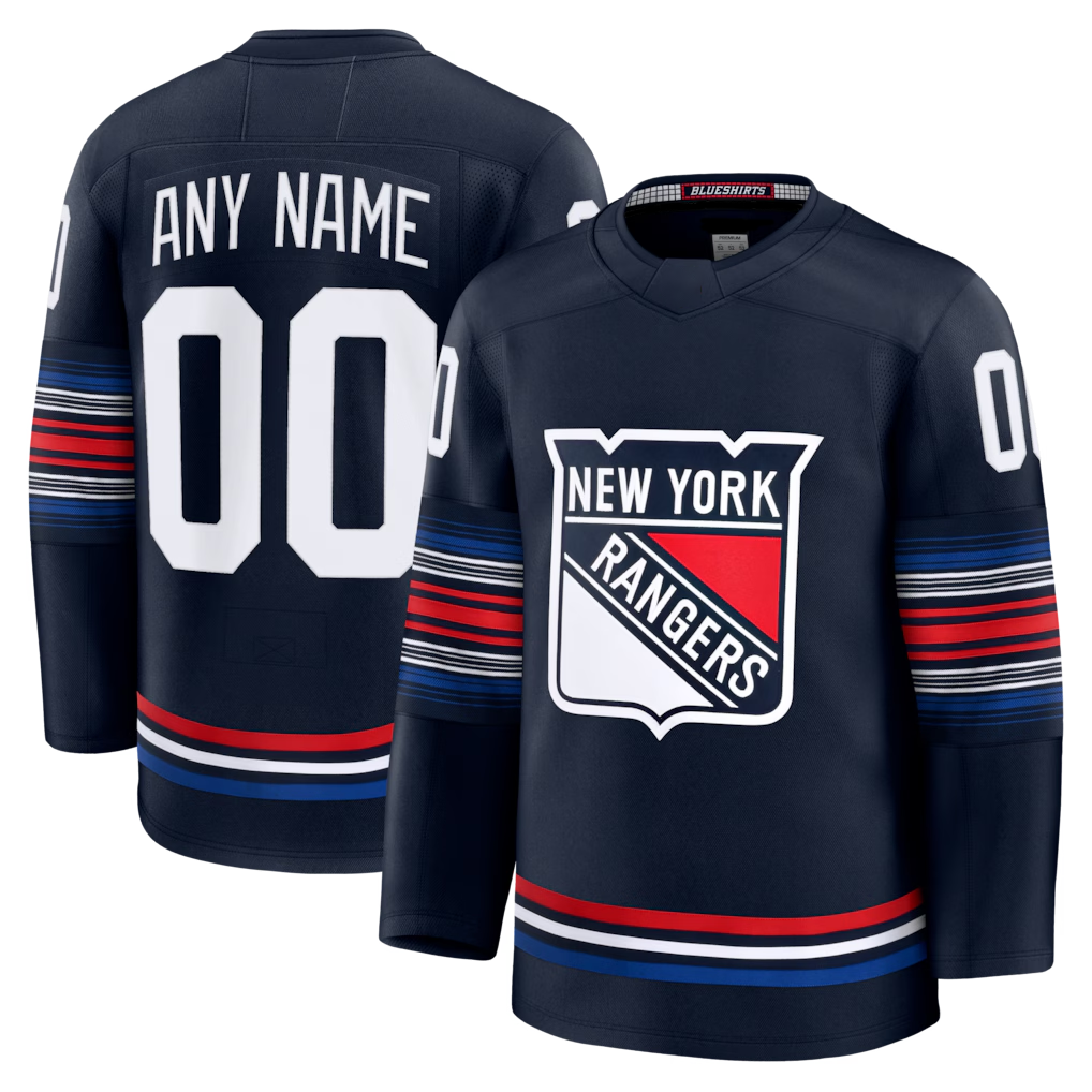 Pouc Custom NY.Rangers Navy Alternate Premium Jerseys
