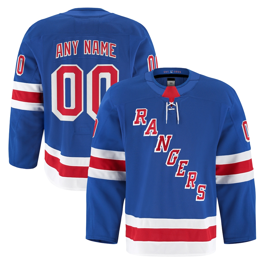 Pouc Custom NY.Rangers Royal Home Authentic Pro Jerseys
