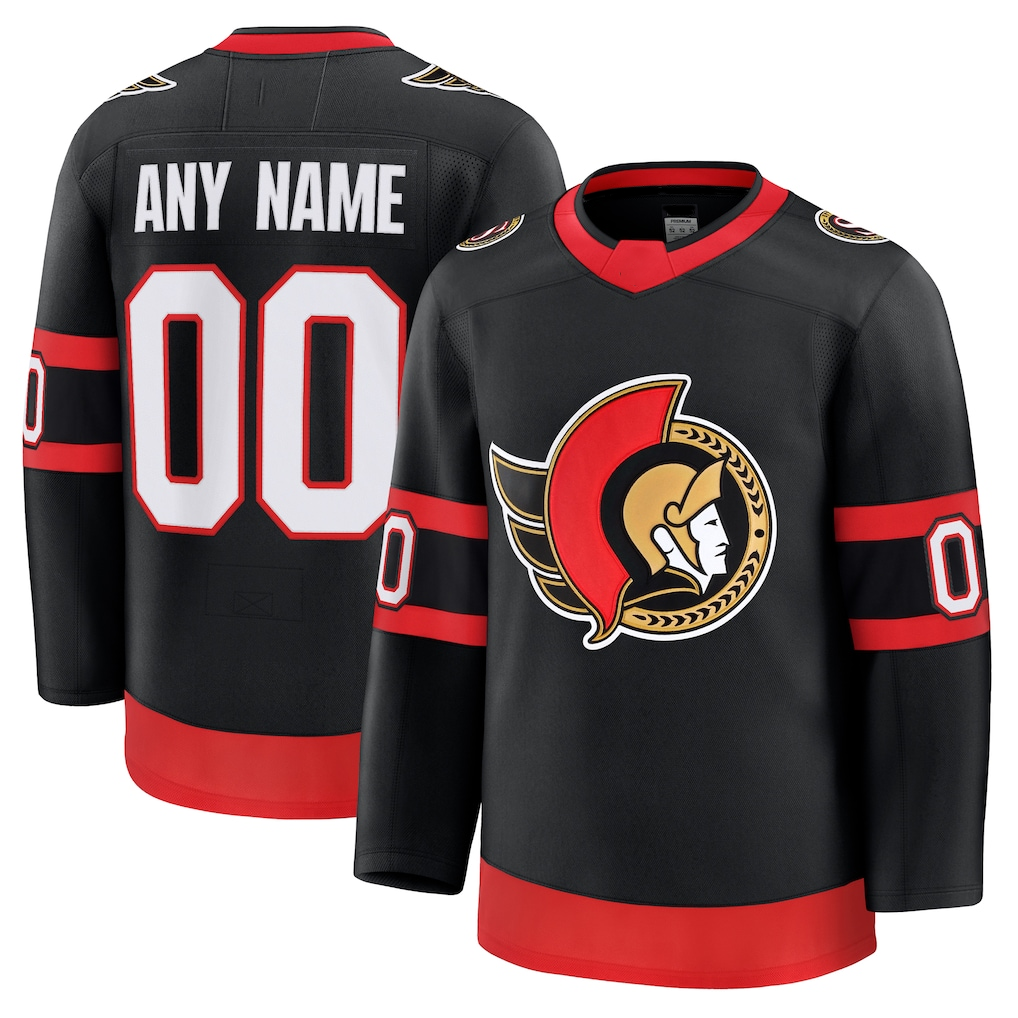 Pouc Custom O.Senators Black Home Premium Jerseys