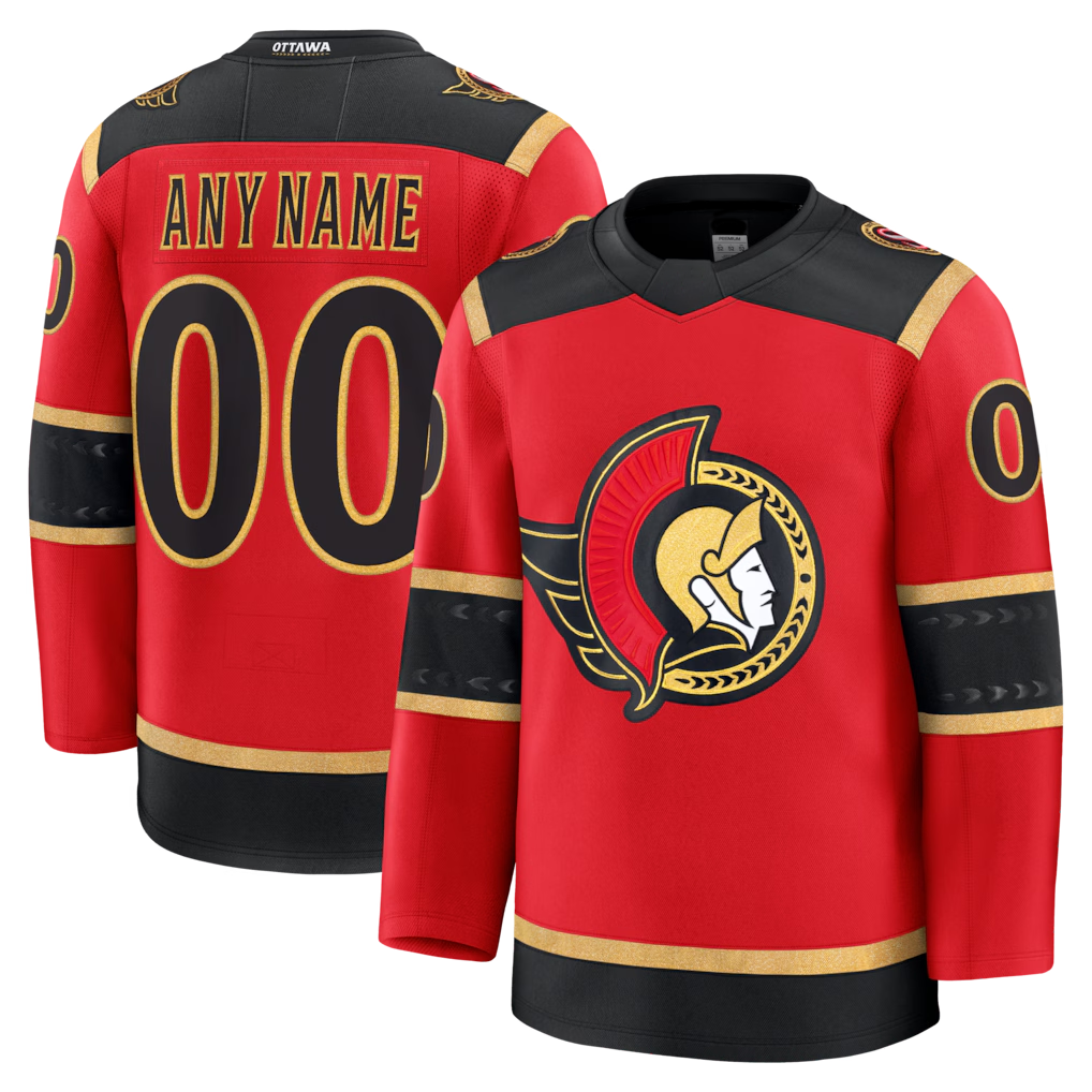 Pouc Custom O.Senators Red Alternate Premium Jerseys